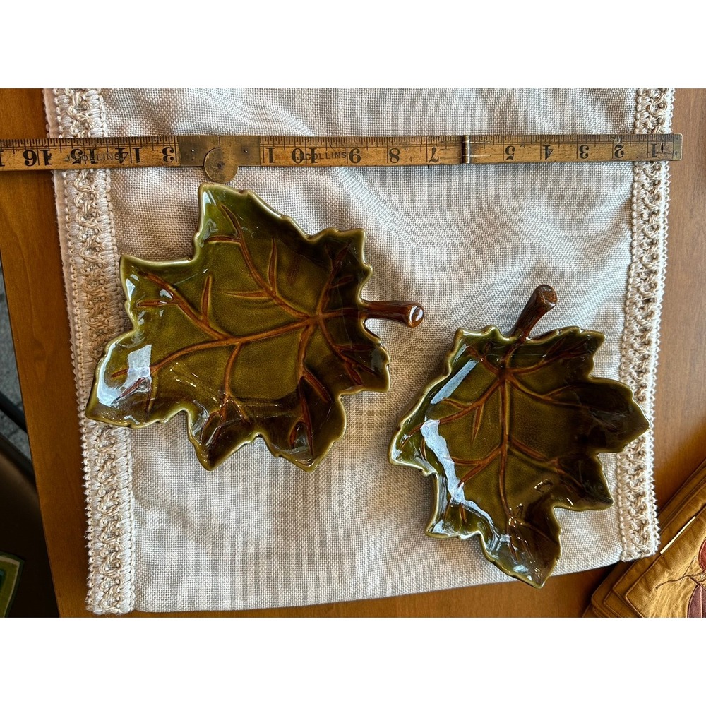 Pottery barn glazed ceramic leaf bowls